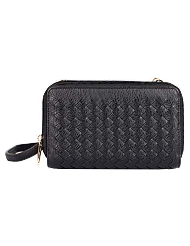 JYS Enterprise Karla Hanson Ellen Woven Crossbody Phone Wallet (Black)