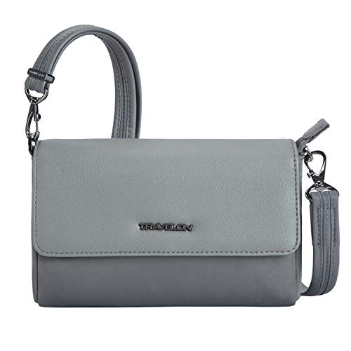 Travelon Addison-Anti-Theft-Convertible Crossbody/Belt Bag-Gray