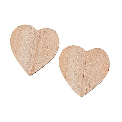 Fun Express Unfinished 2in Wood Hearts (50pc) - Crafts for Kids and Fun Home Activities