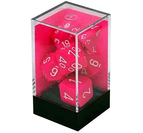 Chessex: 7-Die Set Opaque: Pink and White