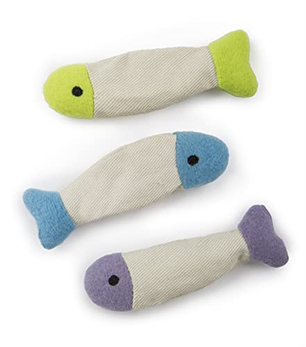 Worldwise SmartyKat Fish Flop Cat Toy Catnip Crinkle Toys, 3 Toys per package