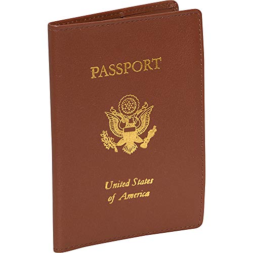 Royce Leather RFID Blocking Passport Travel Document Organizer in Leather, Tan 1, One Size