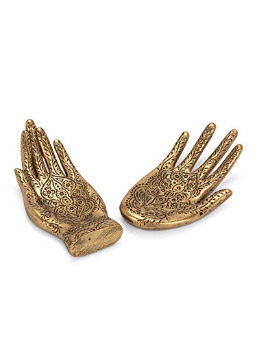 Abbott Collection S/2 Engraved Hand Dish-Gold-6" L, 6 inches long