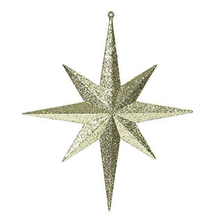 Vickerman M167408 Plastic Iridescent Glitter Bethlehem Star in 2/Bag, 12", Gold