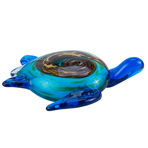 Beachcombers Color Swirl Turtle Glass Art