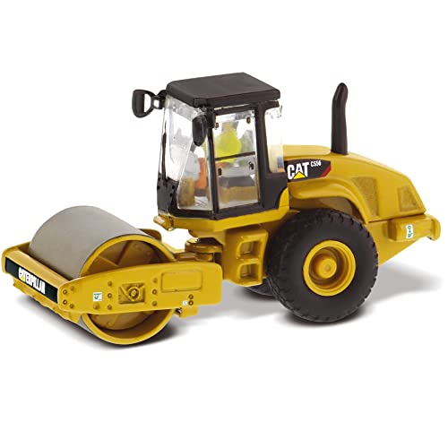 1:87 Caterpillar CS56 Smooth Drum Vibratory Soil Compactor - HO Models by Diecast Masters - 85246 - Functioning Wheels & Rolling Drum