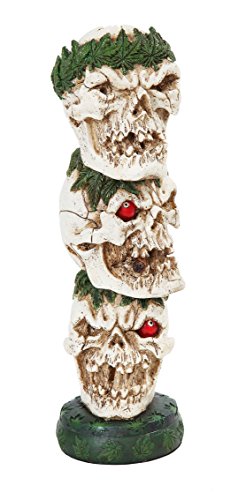Pacific Trading PTC Stacked One Eyed Skulls Incense Burner Statue Figurine, 12" H
