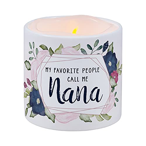 Carson 24188 Nana LED Candle with Ceramic Holder, 3.5-inch Diameter
