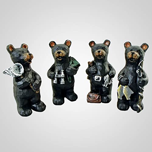 Lipco 62907 Black Bear Outdoorsmen Figurine, Set of 4