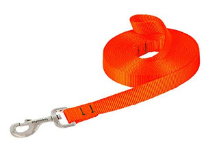 Lupine Pet Basics 3/4" Blaze Orange 15-Foot Extra-Long Training Lead/Leash for Medium and Larger Dogs