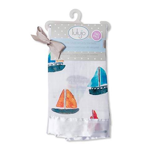 Mary Meyer Lulujo Baby Mini Muslin Cotton Silky Soft Cloths, Sailboats, 3-Pack, 28 x 28-Inches