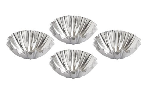 HIC Mrs. Andersons Baking Tartlet Molds, Fluted Domed, Set of 4