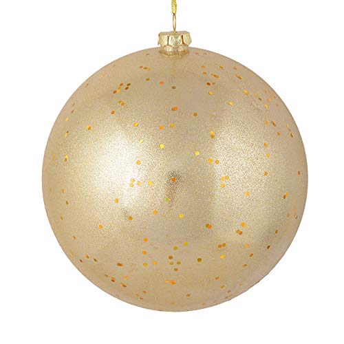 Vickerman 6" Champagne Glitter Clear Ball, 4 per Bag