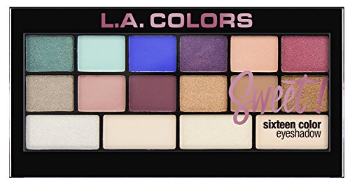 L.A. Girl Colors Sweet! 16 Color Eyeshadow Palette, Playful, 1 Ounce