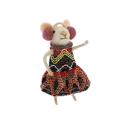 HomArt Wintertime Gal Mouse Plush Ornament, 5-inch Height, Felt