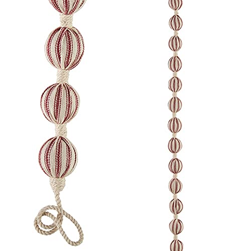 RAZ Imports 2022 Countryside Christmas 5' Ticking Stripe Ball Garland