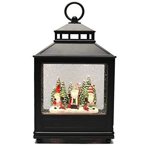 RAZ Imports 2022 Holiday Water Lanterns 11" Gnomes in Forest Lighted Water Lantern