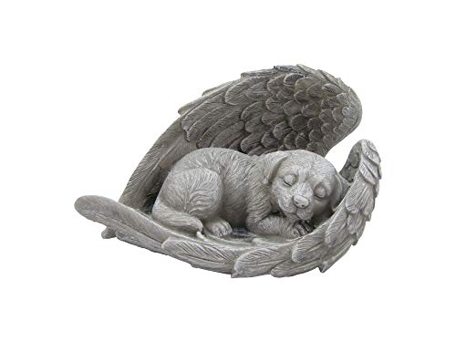 Comfy Hour Pet In Loving Memory Collection Resin Dog Sleeping in Angel Wing Pet Statue - in Memory of My Best Friend Bereavement