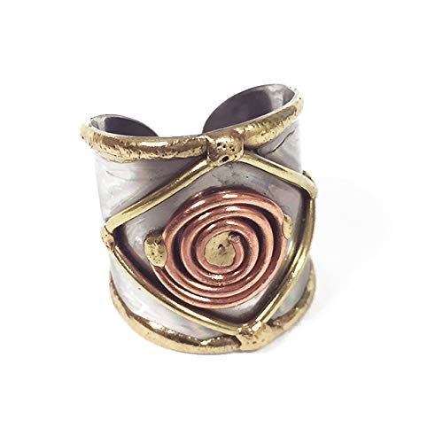 Anju Jewelry Mixed Metal Cuff Ring