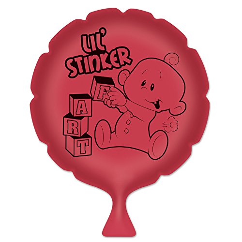 Beistle Novelty Lil Stinker Whoopee Cushion – Birthday Noisemakers Fart Prank Party Favors, 8", Red/Black