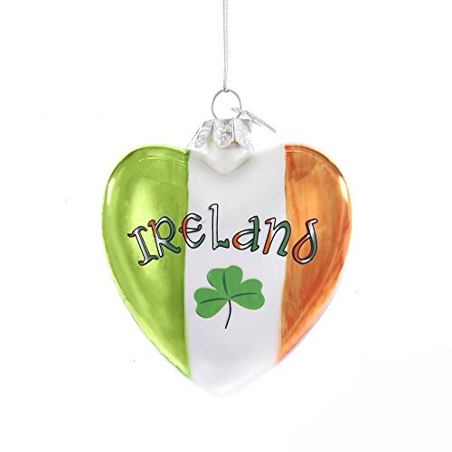 Kurt Adler Ireland Glass Heart Ornament Home Decor