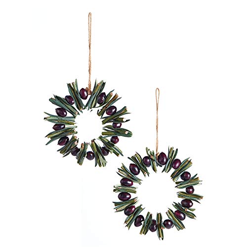 Napa Home & Garden Olive Wreath Ornaments ST/2