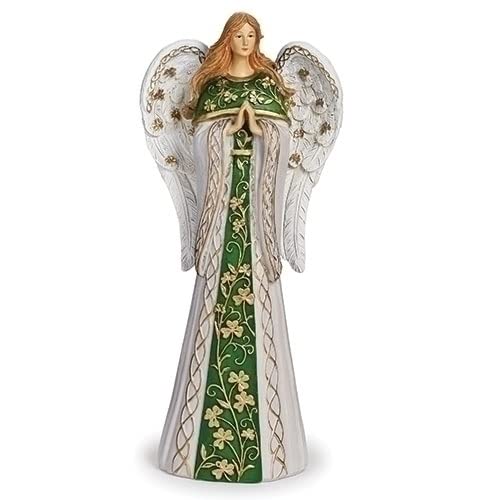 Roman Irish Angel Figurine, 9.5-inch Height, Tabletop Decoration