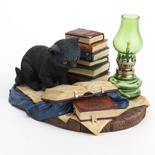 Unicorn Studio Veronese Design 4 1/2 Inch Ferocious Kitty Magician Oil Lamp Handpainted Resin Cat Figurine
