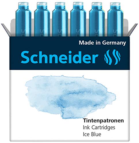 Rediform Schneider INK CARTRIDGE PASTEL, 6 CARTRIDGES/BOX, ICE BLUE (166130)