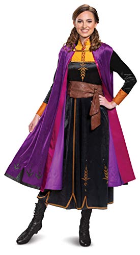 Disguise Women's Disney Anna Frozen 2 Deluxe Adult Costume, Black, Small