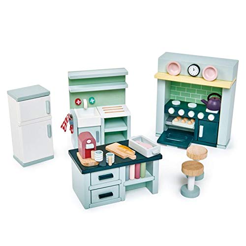 Tender Leaf Toys - Dovetail Dollhouse Accessories - Ultra Stylish Wooden Furniture Sets and Room D‚Äö√¢√†≈í¬©cor (Dovetail Kitchen Set) for Age 3+