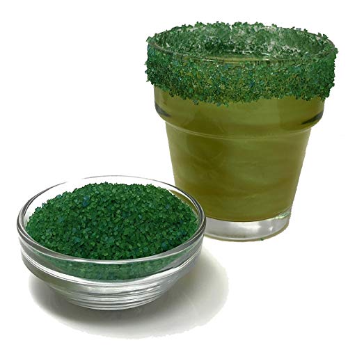 Ultimate Baker Snowy River Holly Green Cocktail Sugar - Kosher Certified Naturally Colored Holly Green Cocktail Rimmer (8oz, Medium Crystal)