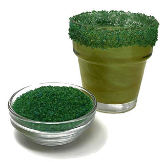 Ultimate Baker Snowy River Holly Green Cocktail Sugar - Kosher Certified Naturally Colored Holly Green Cocktail Rimmer (8oz, Medium Crystal)