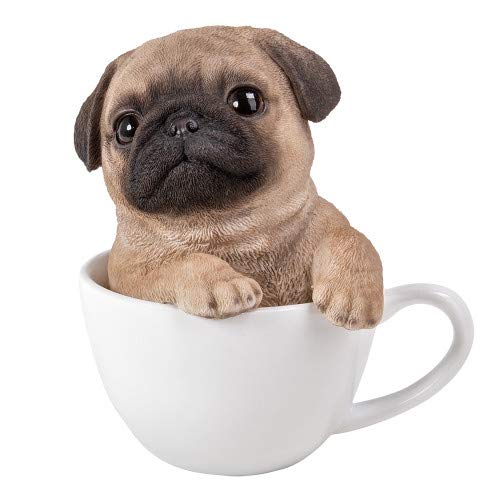 Pacific Trading Giftware Adorable Teacup Pet Pals Puppy Collectible Figurine 5.75 Inches (Pug)