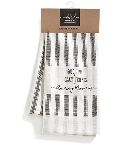 Giftcraft 095260 Tea Towel with Sentiment, 27.6-inch Width, Black and White, Cotton