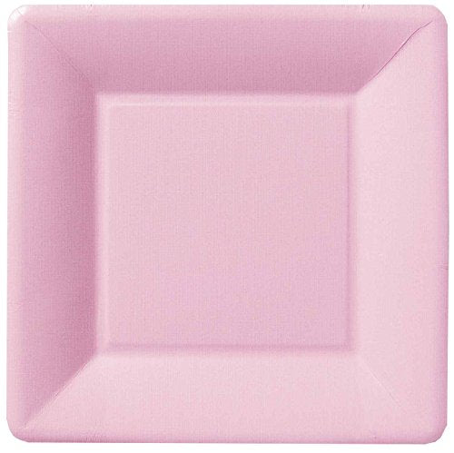 Boston International Ideal Home Range IHR Square Disposable Dessert Paper Plates, 7-Inches, Classic Linen Rose