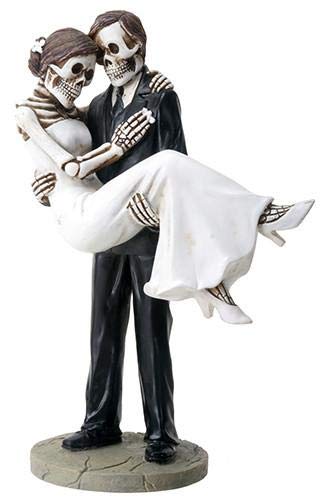 Pacific Trading SUMMIT COLLECTION Groom Carrying Bride Skeleton Face Wedding Couple Statue Figurine
