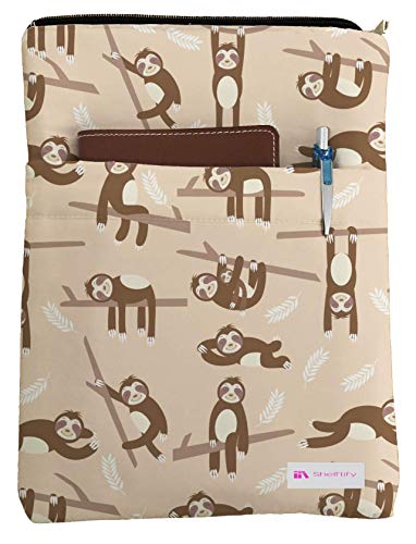 Shelftify Cute Sloths Book Sleeve - Book Cover for Hardcover and Paperback - Book Lover Gift - Notebooks and Pens Not Included
