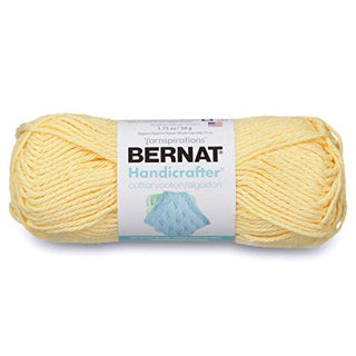Spinrite Yarns (CA) Bernat Handicrafter Cotton Solids Yarn, 1.75 oz, Gauge 4 Medium, 100% Cotton, Pale Yellow