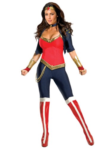 Rubie's Secret Wishes Sexy Wonder Woman Costume, Blue/Red, Small