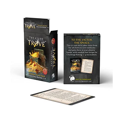 Flying Frog Nord Games Dungeons and Dragons 5th Edition Deck of Cards – Treasure Trove Level 1-4 52 Cards - Games for Adults and Kids – DND Books – Gaming Accessories - Compatible with D&D 5e