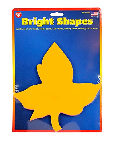 Hygloss Products Leaf Shape Paper Cut-Outs for Arts & Crafts-Many Creative Uses-Fall-Themed Activities-6.5 Inches-40 Pcs, Assorted Vibrant Colors Count