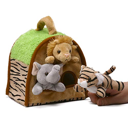 Unipak Jungle Finger Puppet Plush Safari 10 Inch Play Set