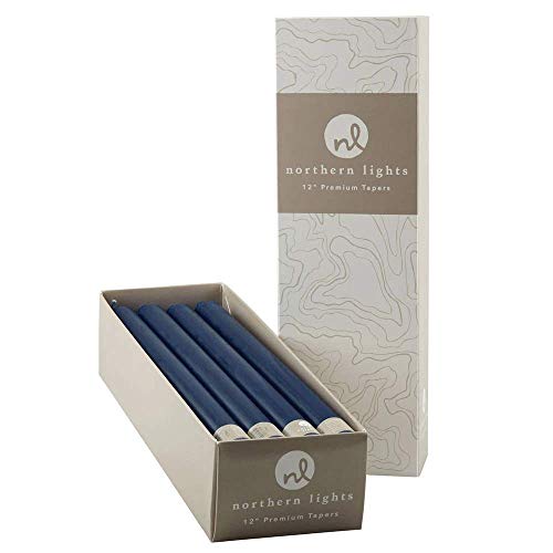 Northern Lights Taper Candles, 12-icnh Height, Midnight Blue