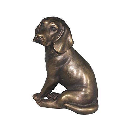 Comfy Hour Doggyland Collection 7" Stone Resin Sitting Labrador Dog Desktop Decorative Figurine, Copper
