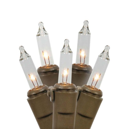 Vickerman W5B1001 100 Light Set Clear Mini-Lights on Brown Wire