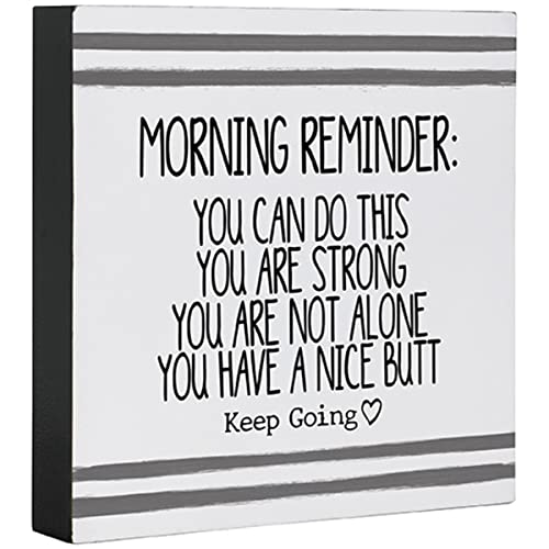 Carson Home 24940 Keep Going Collection Morning Reminder Square Sitter with Tag, 6-inch Height