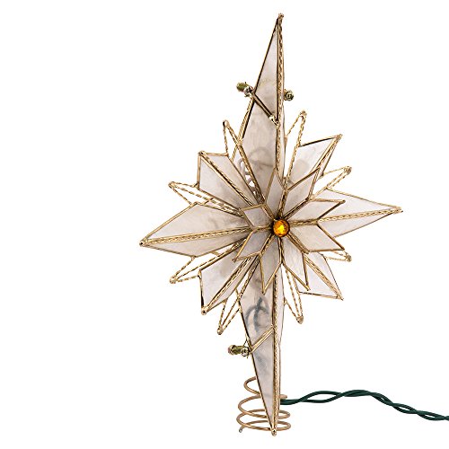 Kurt Adler 10-Light 10-Inch Capiz Classical Multi-Pointed Bethlehem Star Treetop