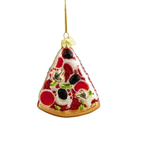 Kurt Adler 3-1/2-Inch Noble Gems Glass Pizza Slice Ornament