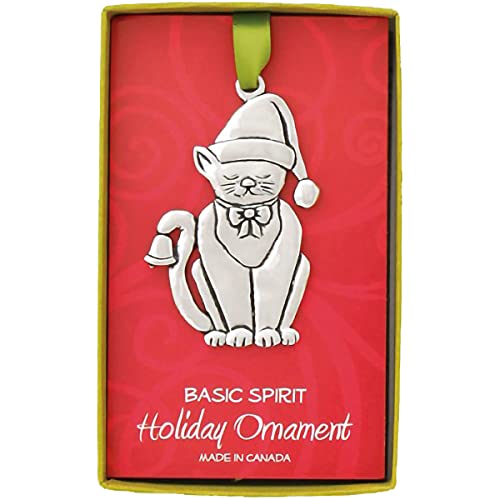 Basic Spirit Handcrafted Christmas Ornament - Cat with Bell - Home Décor, for Tree Decoration